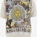 T-SHIRT IN LANA E SETA CON STAMPA 8126351 SEASIDEBLUEPATTERN BURBERRY 