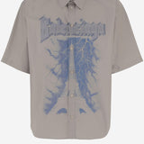 Camicia in cotone con stampa logo 869793 TRM282967 BALENCIAGA 