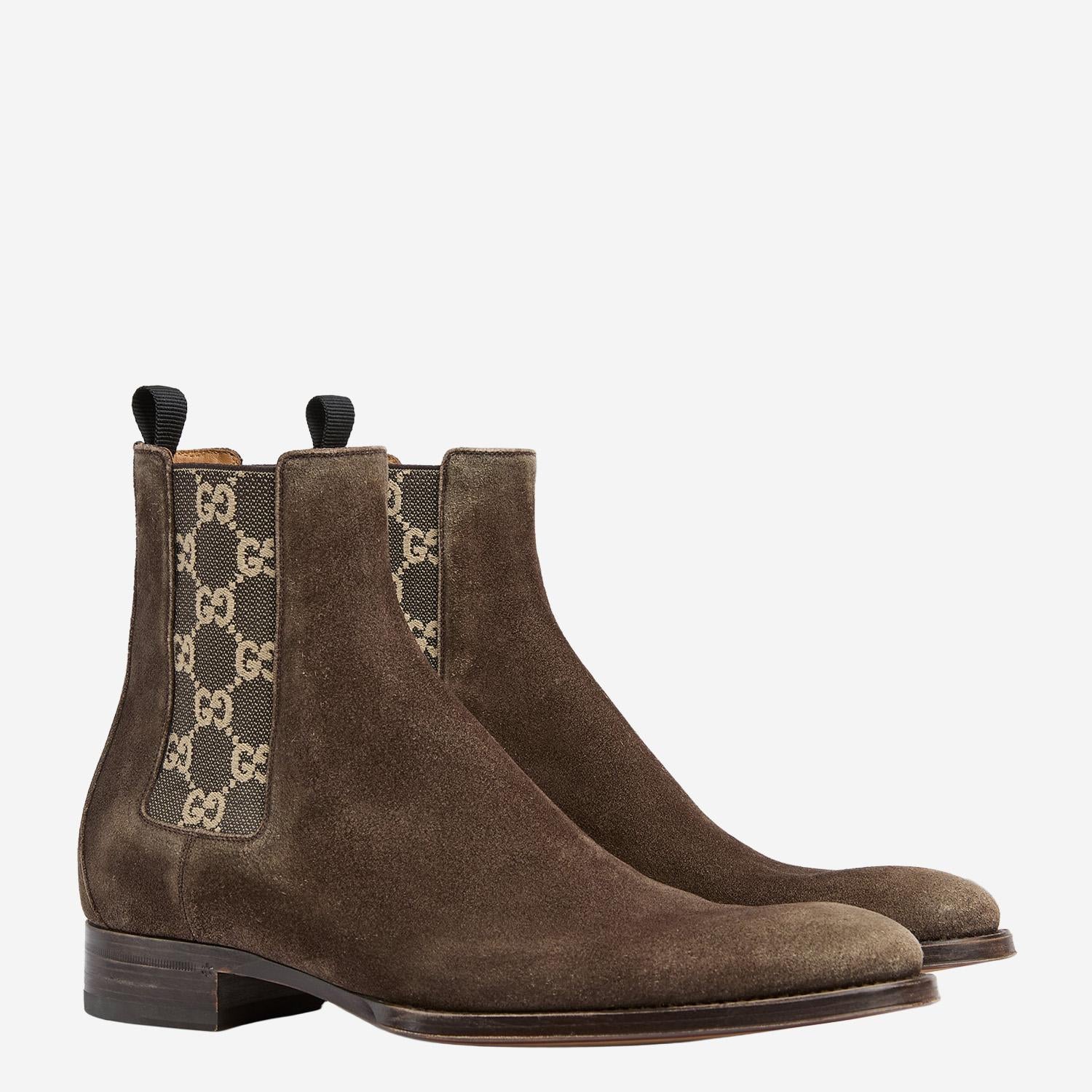 STIVALETTI IN SUEDE CON LOGO 864474 AAGGO2161 GUCCI 