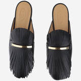 Mules in pelle con frange XXW79A0JU30U1O B999 TODS 