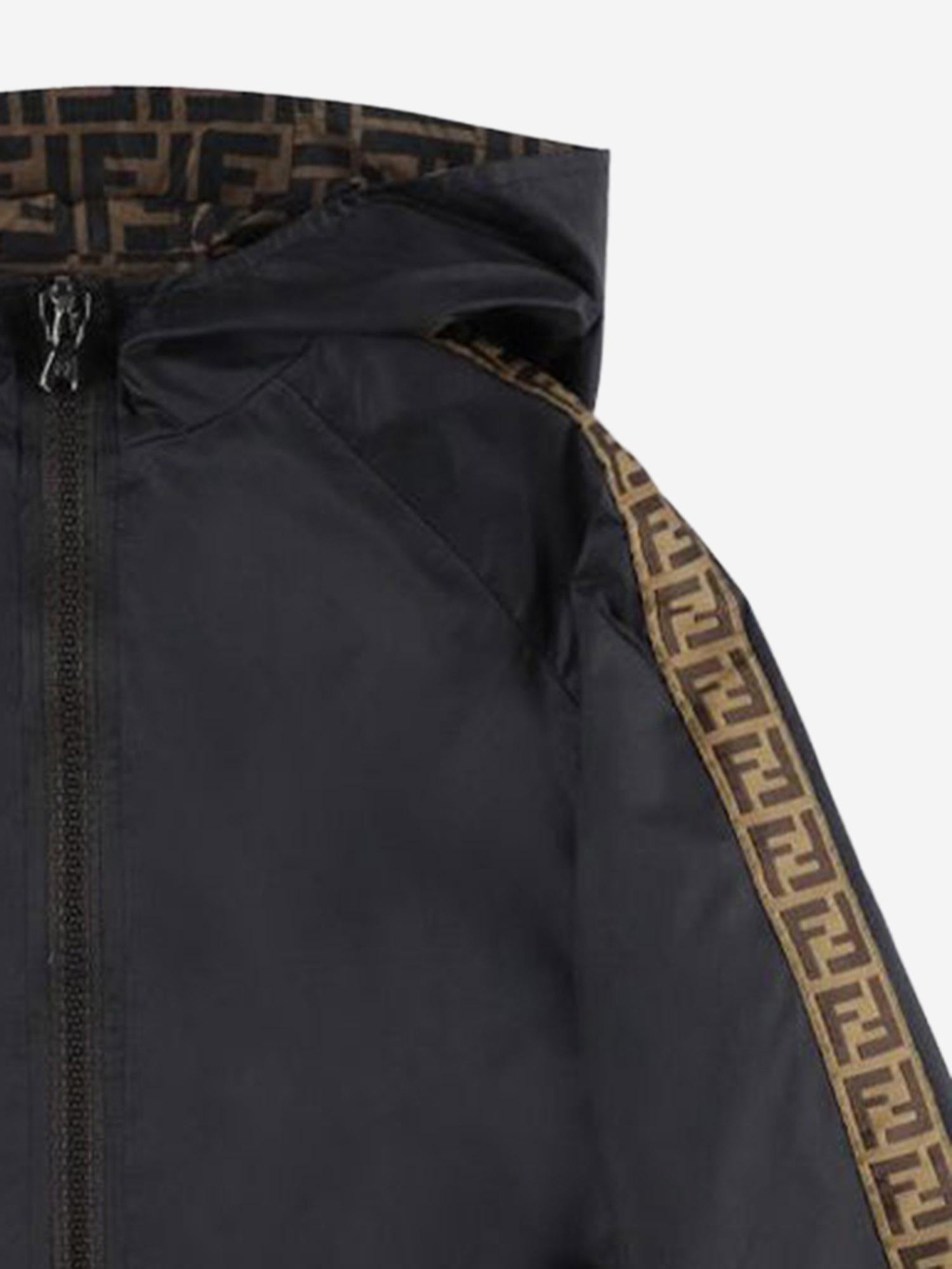 GIACCA REVERSIBILE CON CAPPUCCIO E MOTIVO FF JUA092 AEYCF0QA1 FENDI KIDS 