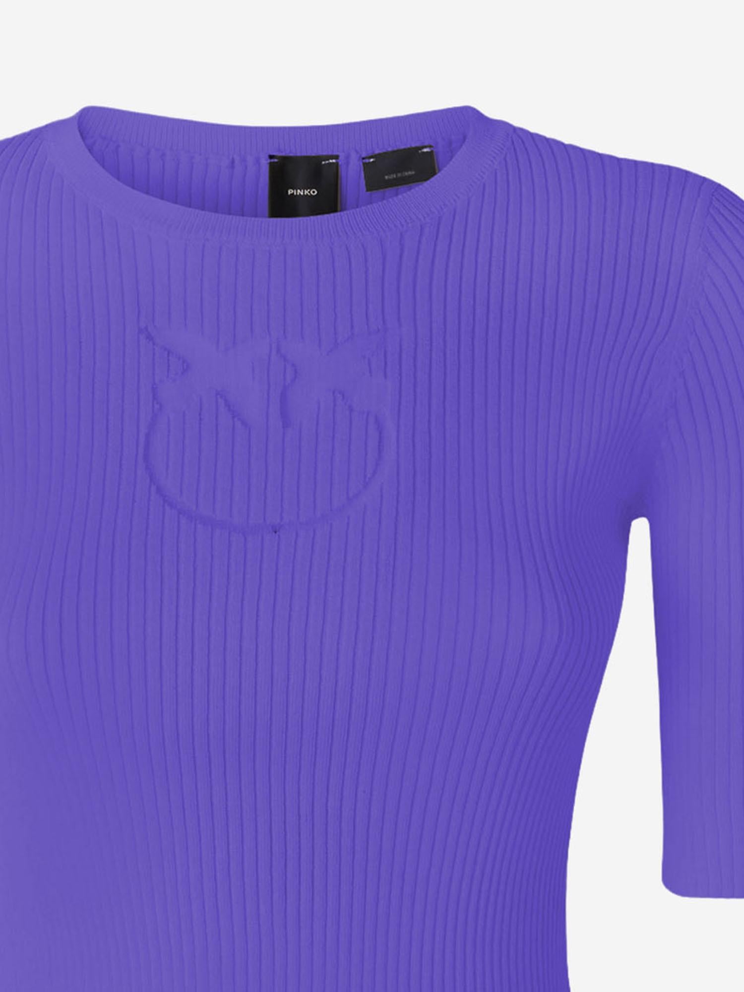 PULLOVER IN MISTO LANA A MANICHE CORTE CON LOGO 102017 A18MW21 PINKO 