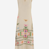 Abito lungo con fantasia 15107 N236BEIGE NEMA 