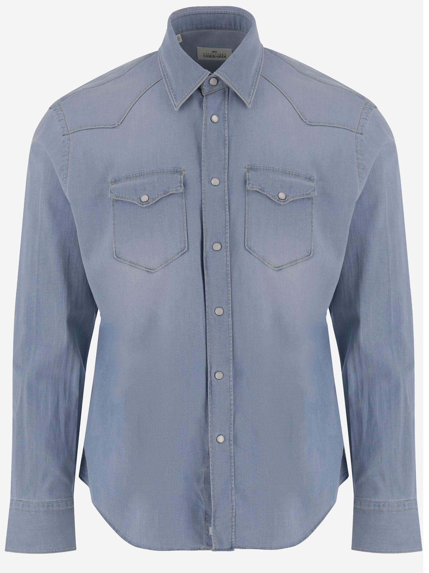 CAMICIA IN DENIM DI COTONE STRETCH WEST 76A2621 GHERARDI 
