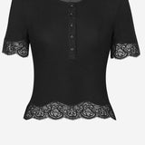 T-shirt in jersey di seta 851263 Y37SM1000 SAINT LAURENT 