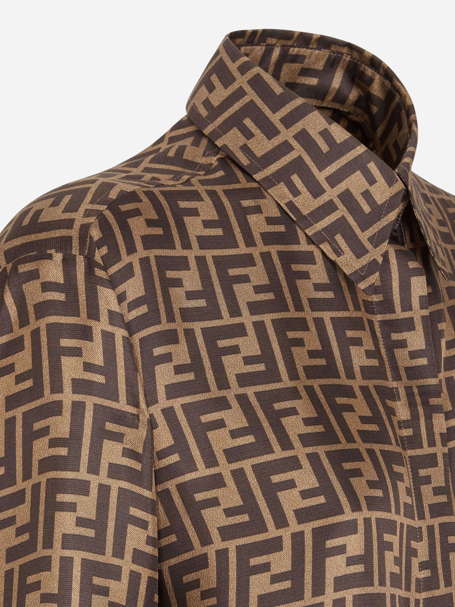 CAMICIA IN SETA CON MOTIVO FF FS8107 A8G3F118W FENDI 