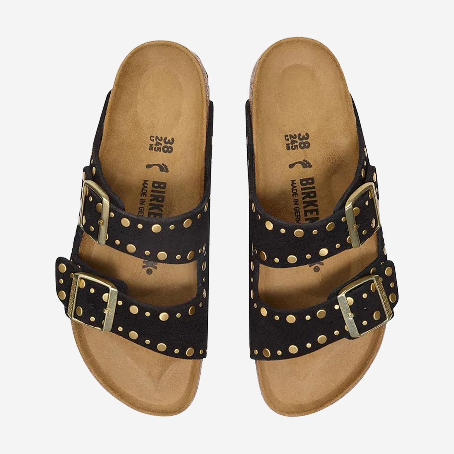 SANDALI ARIZONA Rivet IN SUEDE 1030348 BLACK BIRKENSTOCK 