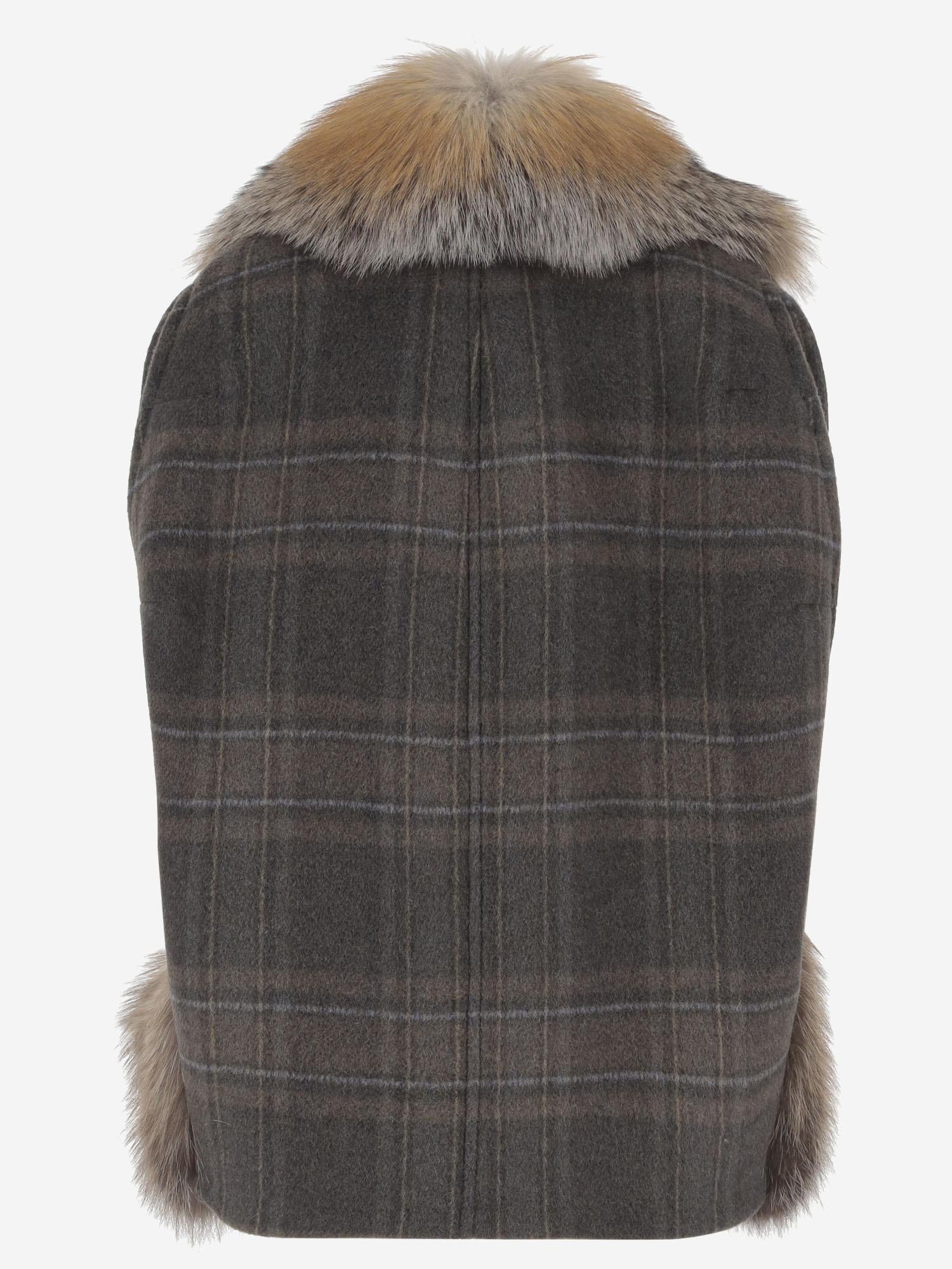 GILET IN MISTO ALPACA E LANA CON PELLICCIA 25021 400VARSTORM BLANCHA 