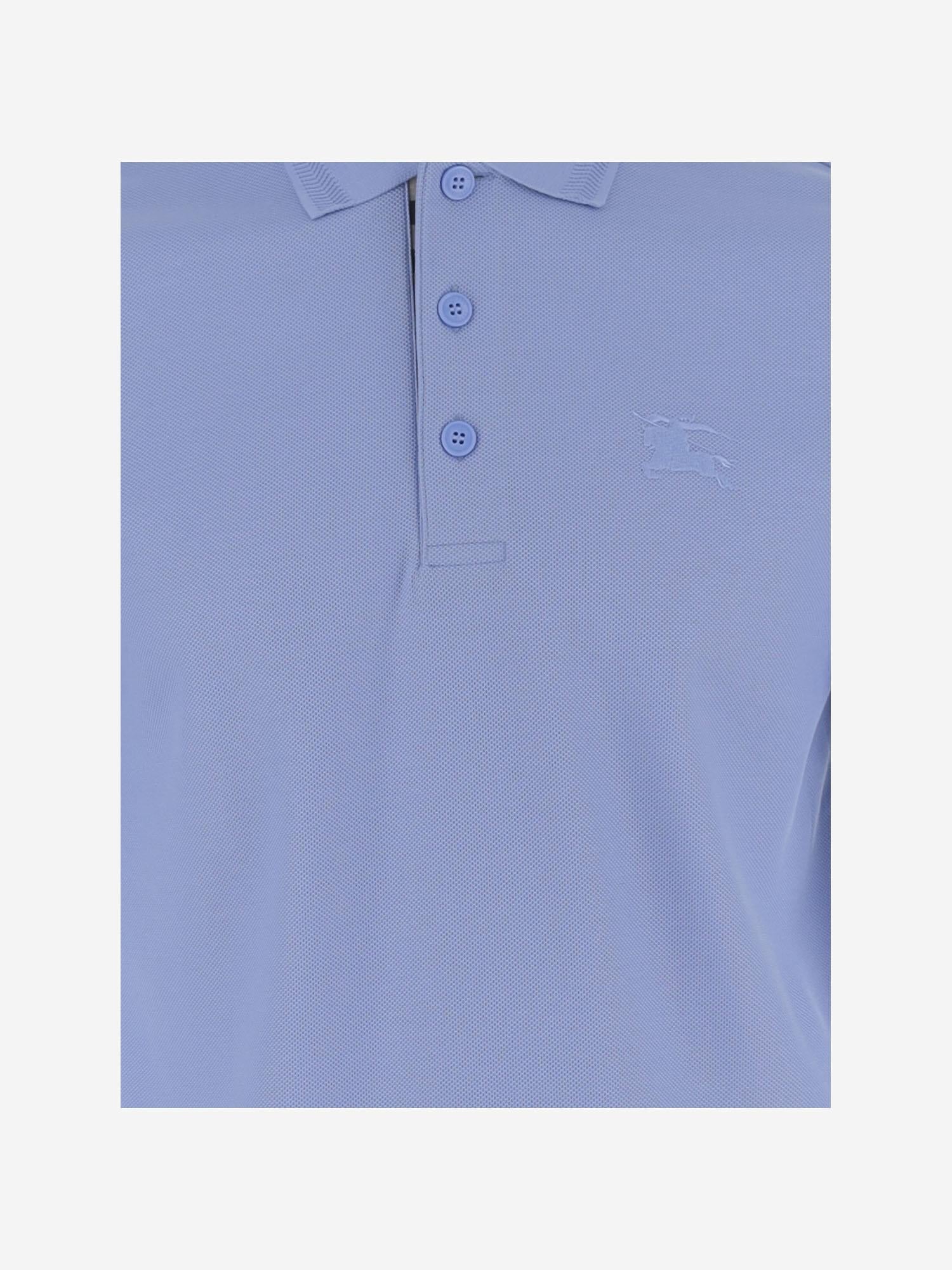 POLO IN COTONE CON LOGO 8126924 CORNFLOWERBLUE BURBERRY 