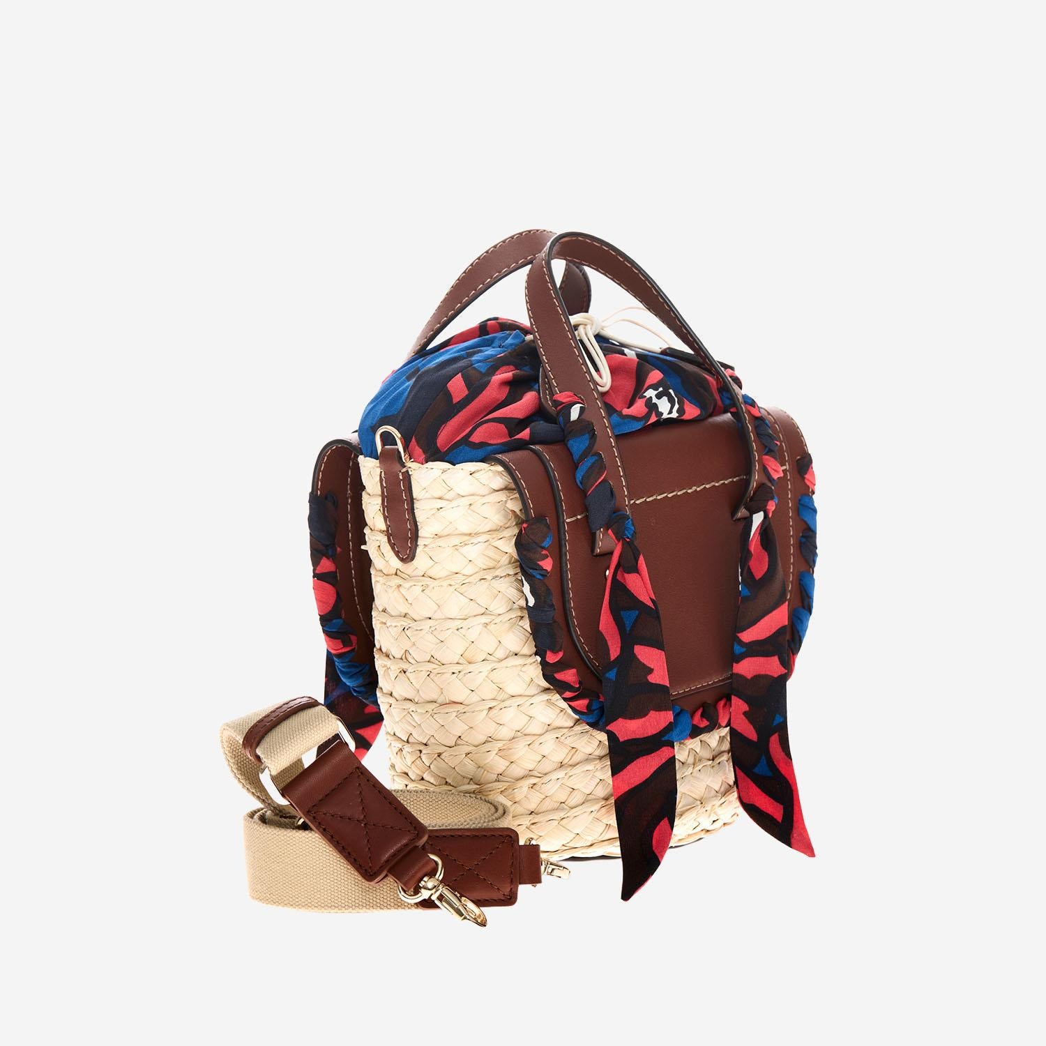 BORSA HABANERA IN PELLE E RAFIA HABANERASILK HIBISCUS CUBA LAB 