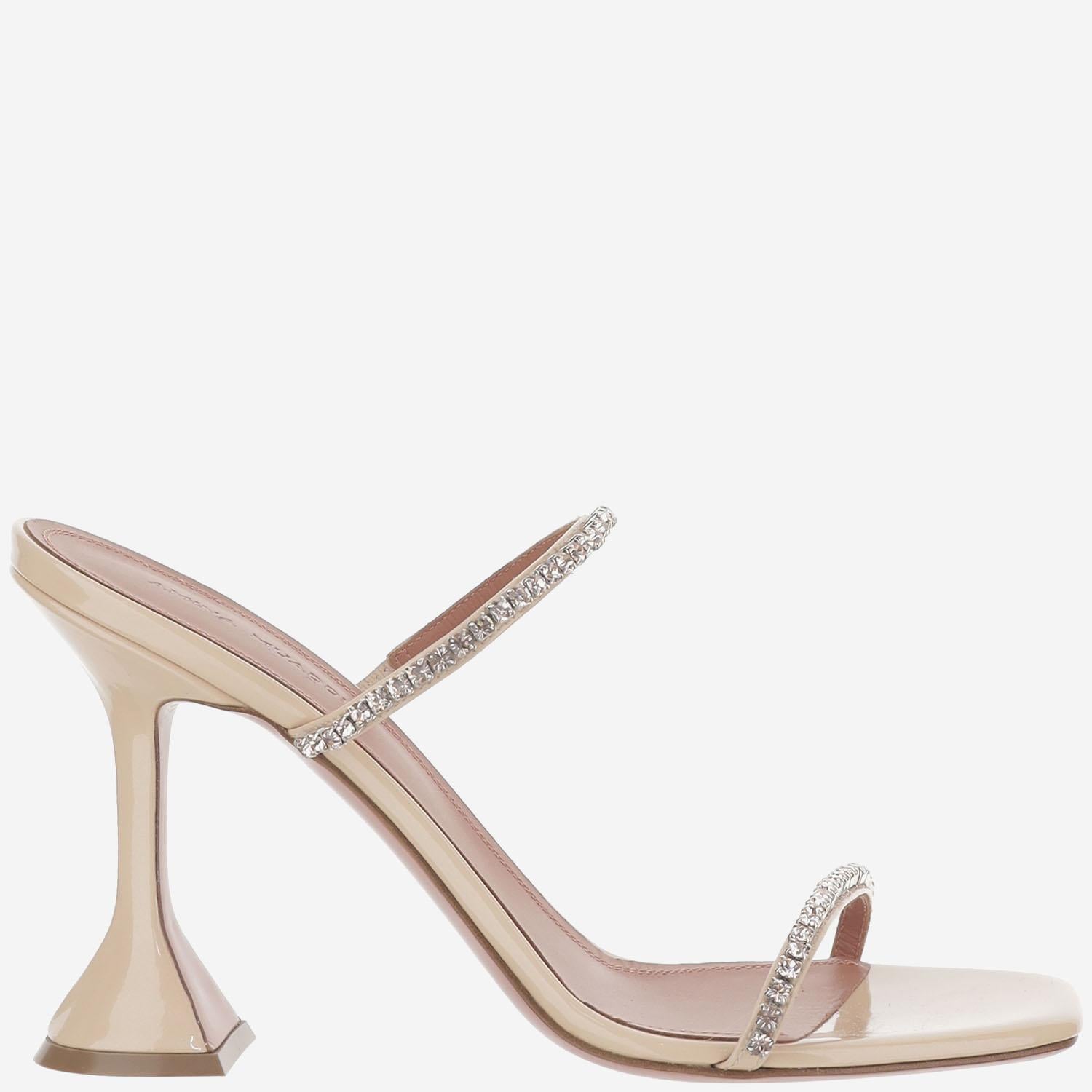 SANDALI GILDA GILDASLIPPER 95CHAMPAGNEPEARLYGOLDQUARTZ AMINA MUADDI 