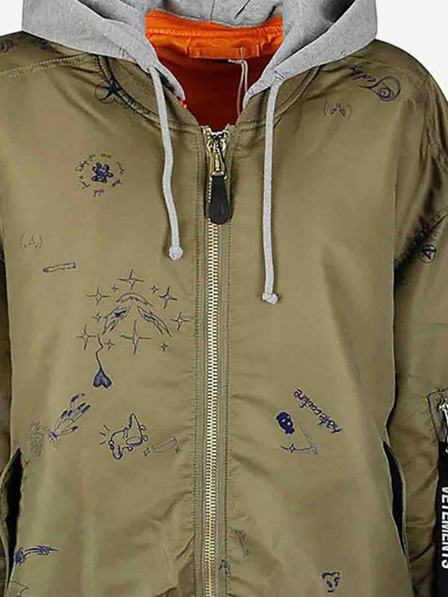 GIACCA BOMBER CON STAMPE GRAFICHE UE54JA240Z GREEN VETEMENTS 