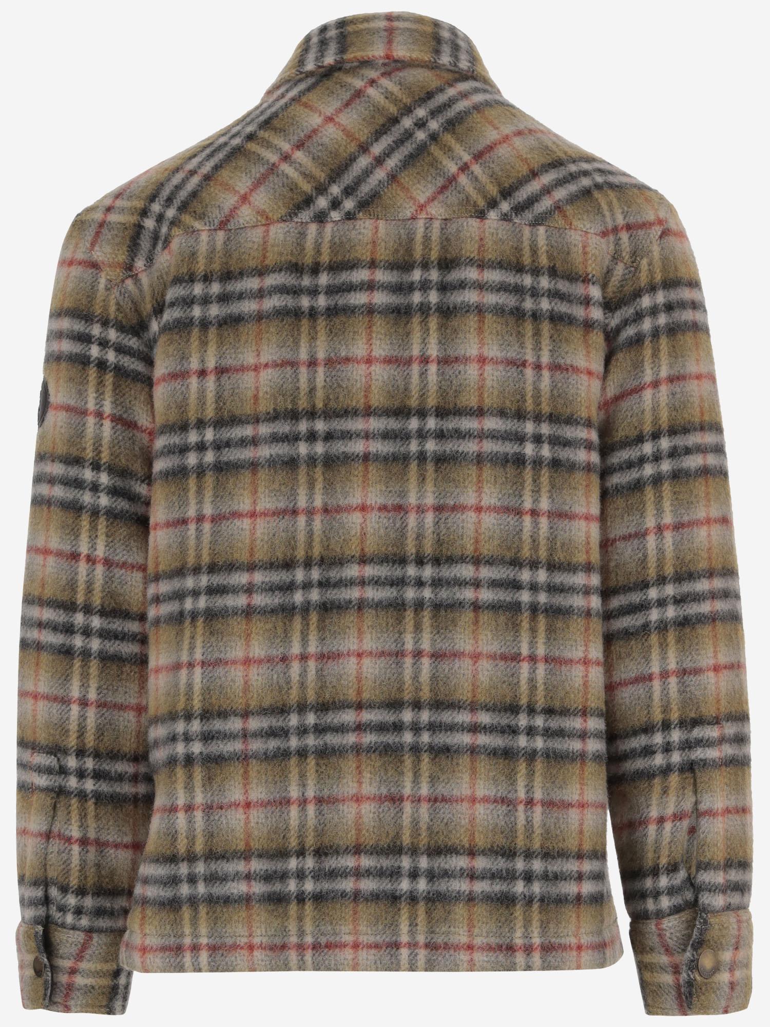 CAMICIA IN LANA CON MOTIVO CHECK 8110913 BEIGE IP CHECK BURBERRY 