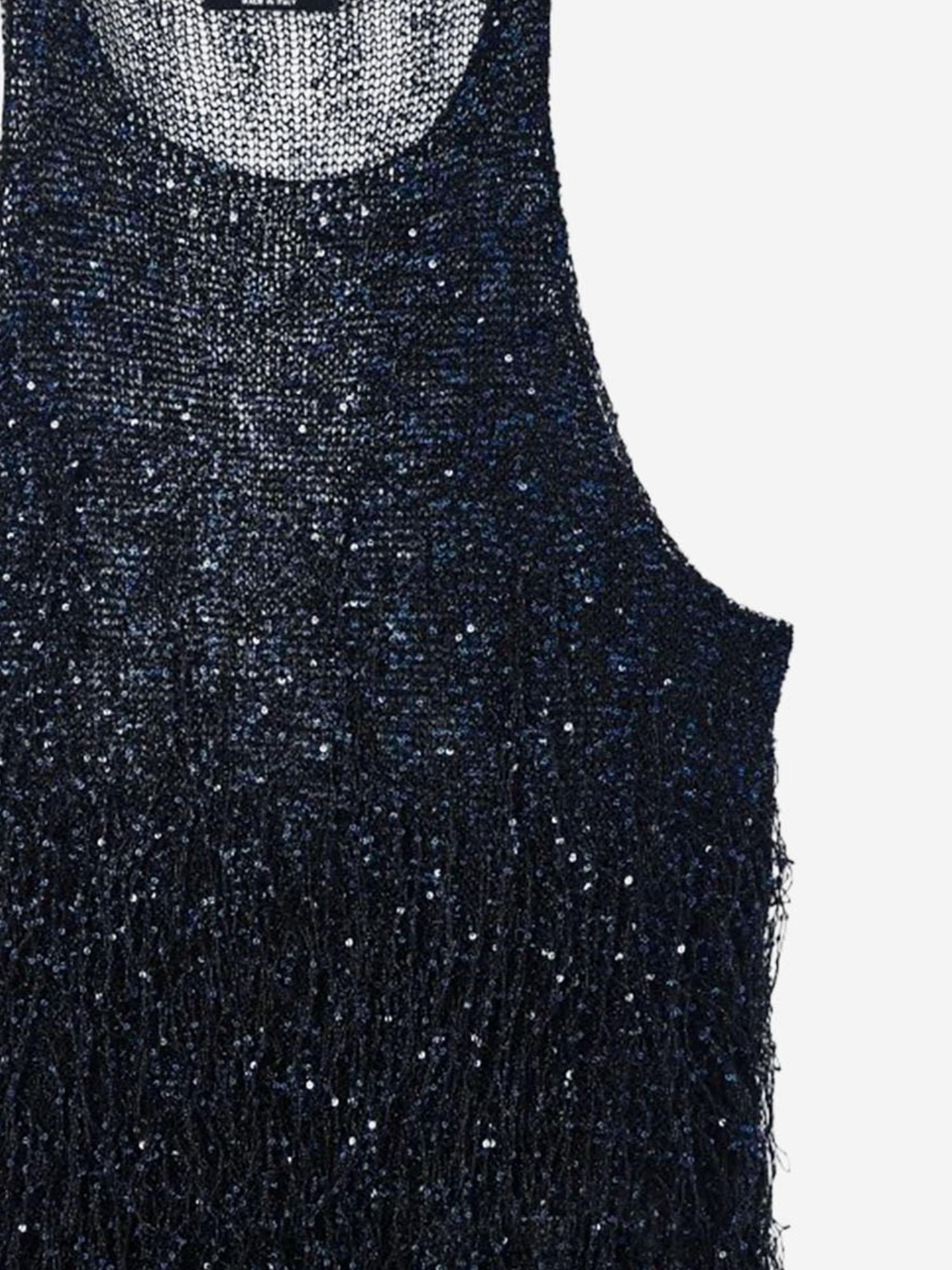 TOP IN JERSEY LUREX CON FRANGE GW003312 AF25439FB055 GIORGIO ARMANI 