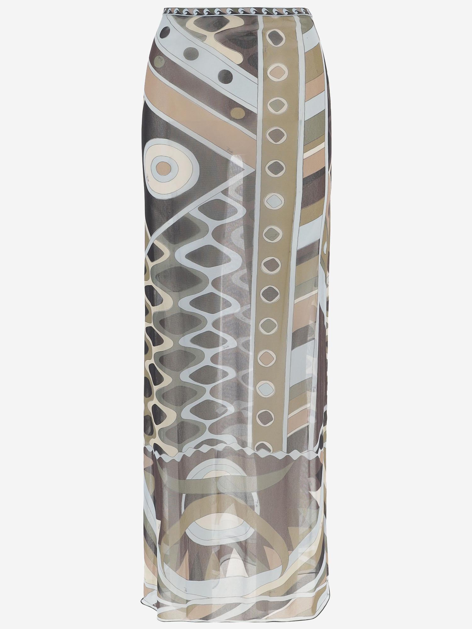 GONNA LUNGA IN SETA CON STAMPA VIVARA 6HJW016H849 016 EMILIO PUCCI 