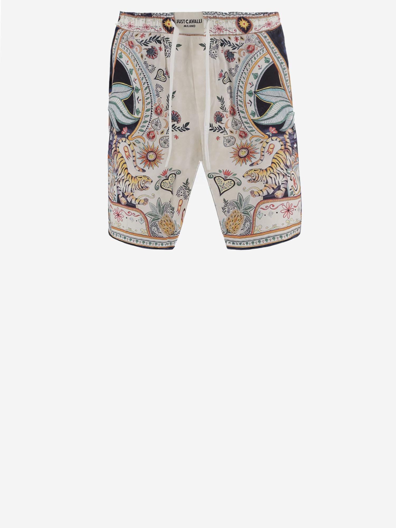 PANTALONI CORTI IN VISCOSA CON STAMPA 80OADF03 CNF05004 JUST CAVALLI 