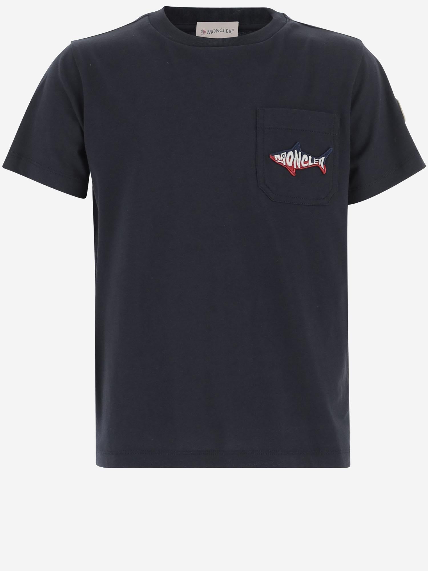 T-SHIRT CON LOGO 8C0003089AFV 778 MONCLER ENFANTS 