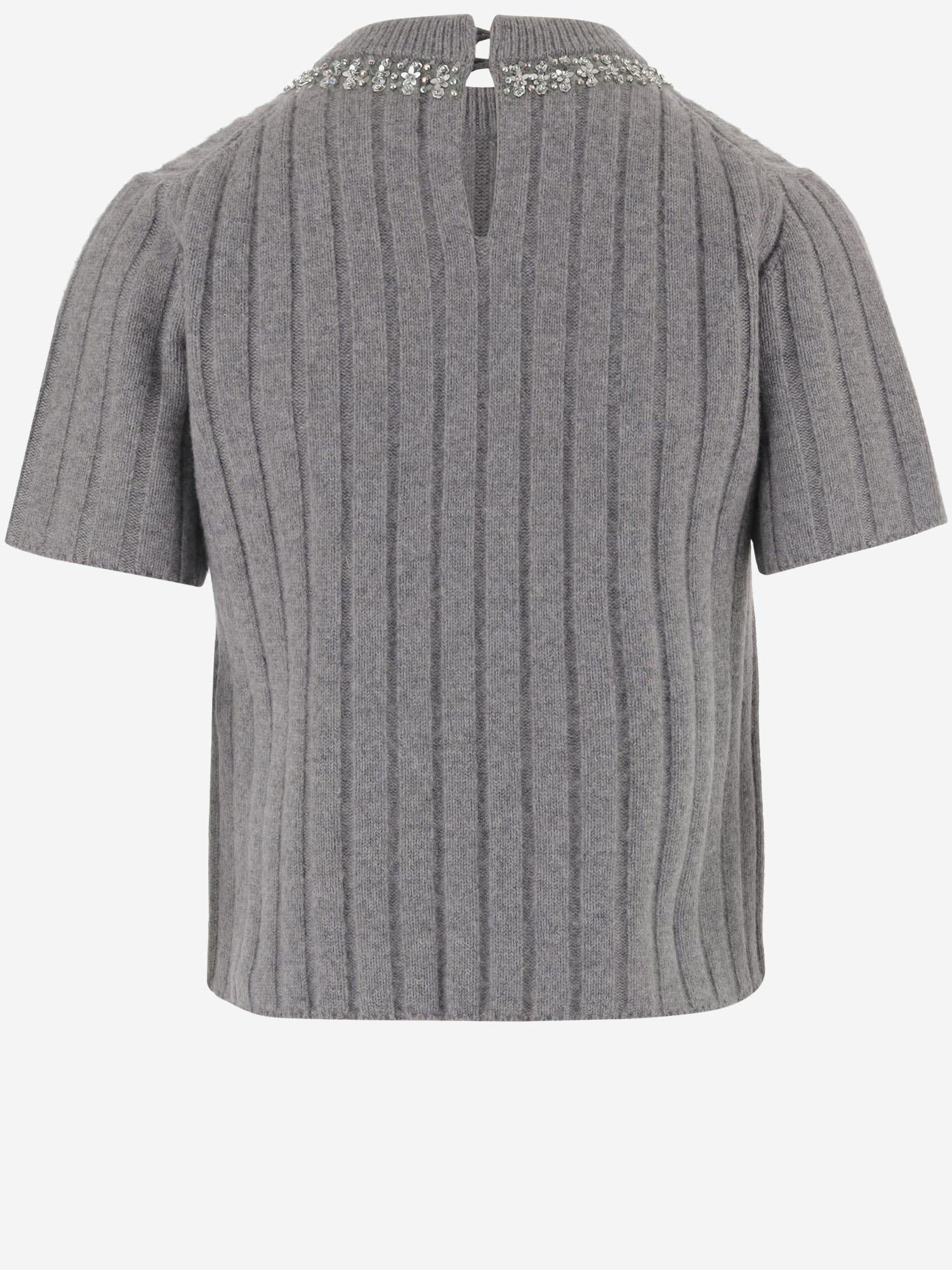 MAGLIA IN LANA E CASHMERE A COSTE 850582 XKFAZ1176 GUCCI 