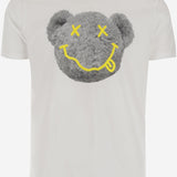 T-SHIRT IN COTONE CON STAMPA BSMCCTEDDY WHITE BLACK SCORE 