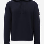 MAGLIONE CON CAPPUCCIO IN LANA MERINO PMG23 BLUE PREMIATA 