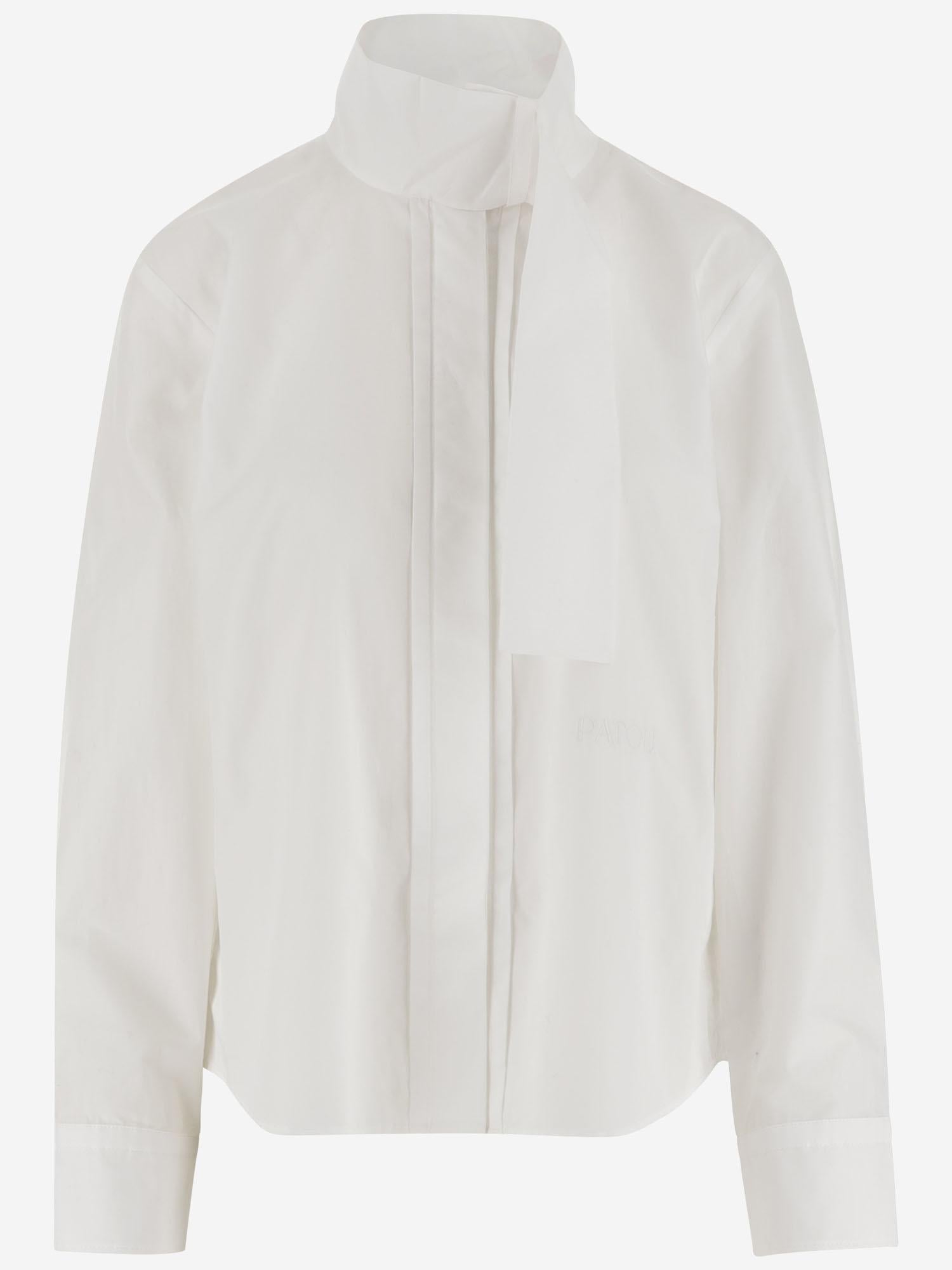camicia ascot in cotone a collo alto BL045017 001W PATOU 