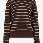 MAGLIA IN MISTO COTONE STRTETCH CON MOTIVO A RIGHE MML03E 183MF0324 MIU MIU 