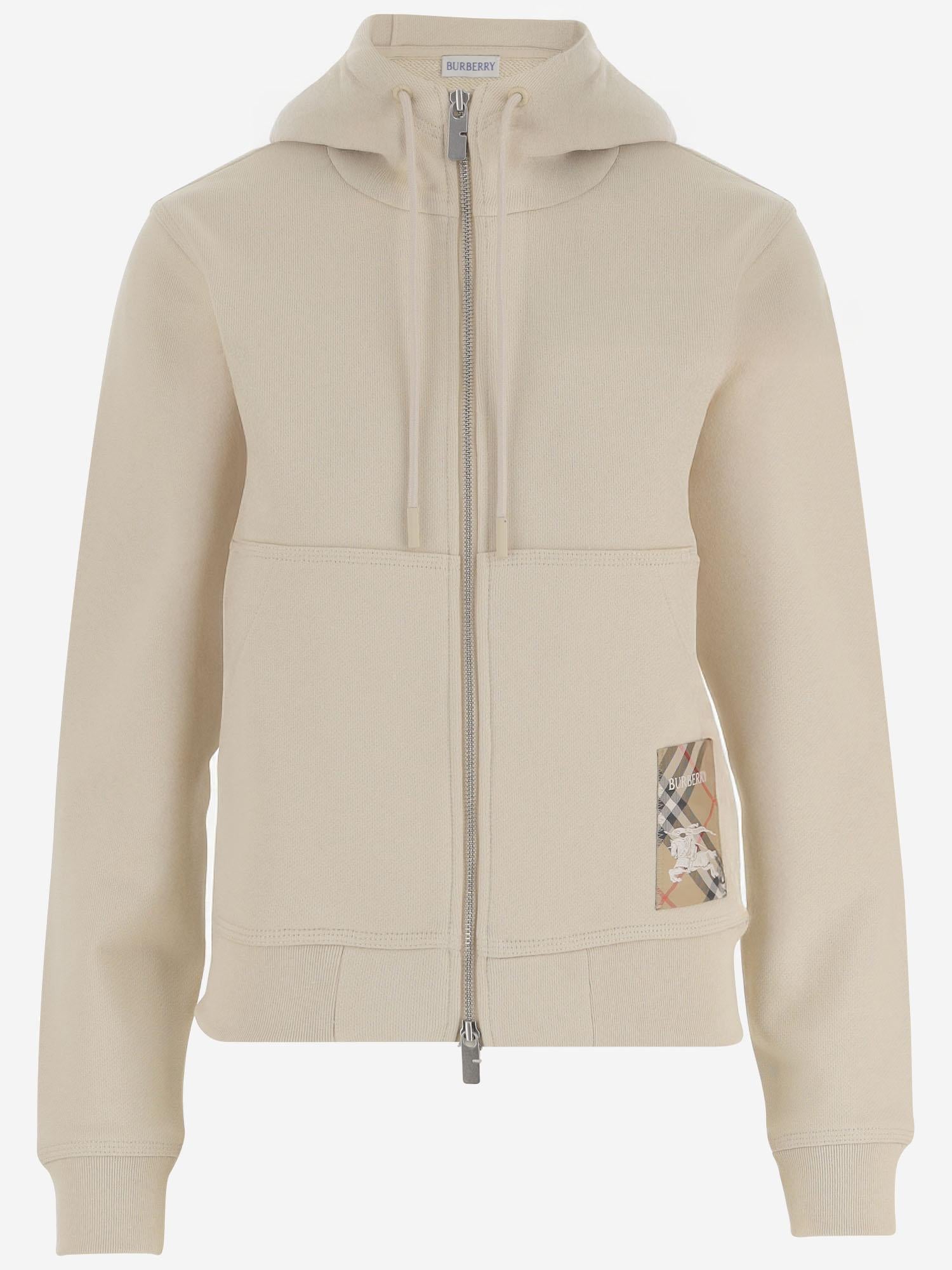 FELPA IN COTONE CON PATCH LOGO 8118582 NUTMEG BURBERRY 