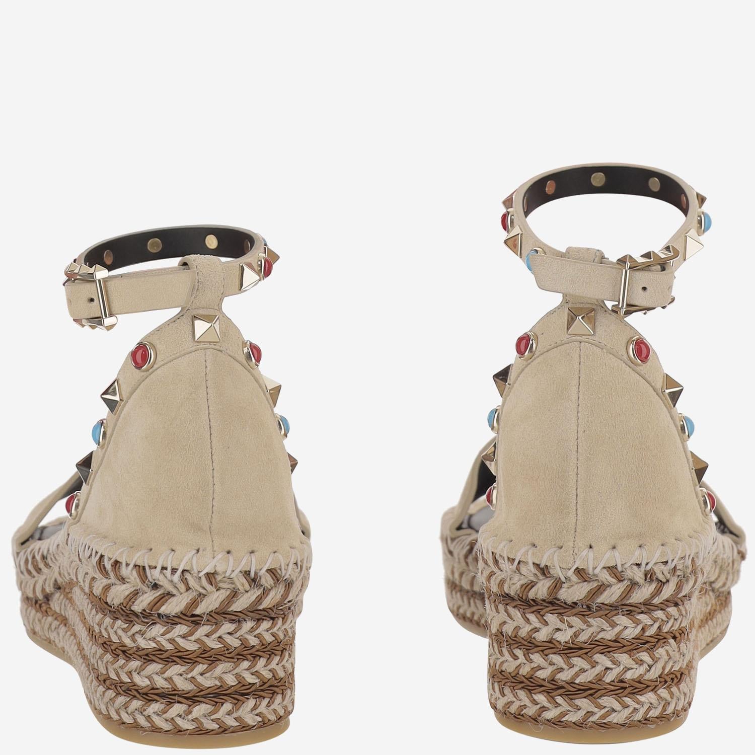 SandalI espadrillas con borchie rockstud 8W2S0HB1 GRRD9Z VALENTINO GARAVANI 