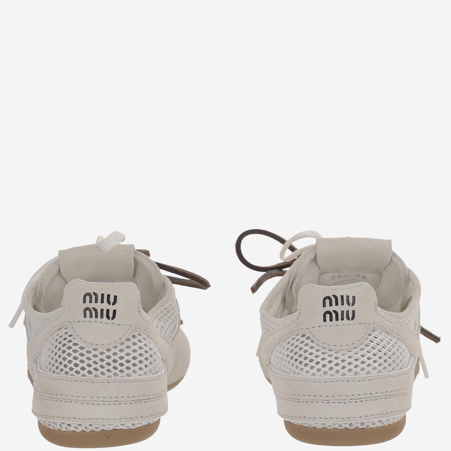 SNEAKERS IN RETE E CAMOSCIO 5E589E 3KU1F0009 MIU MIU 