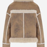 GIUBBOTTO IN NYLON CON BORDATURE IN PELLICCIA PZ121 SLV003 UNCOMMON 