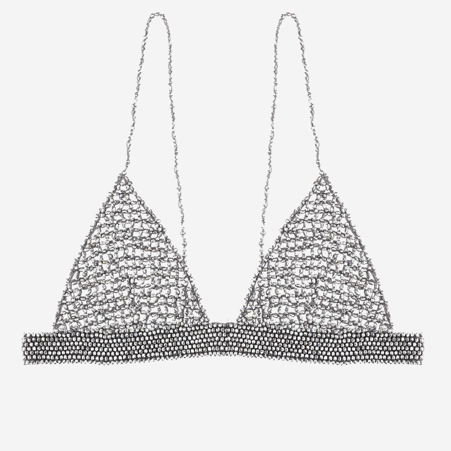 TOP IN CROCHET CON CRISTALLI GWP02270 P00197570352 GOLDEN GOOSE 