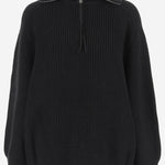 MAGLIONE CON ZIP IN LANA 6252K21069 BLACK CARVEN 