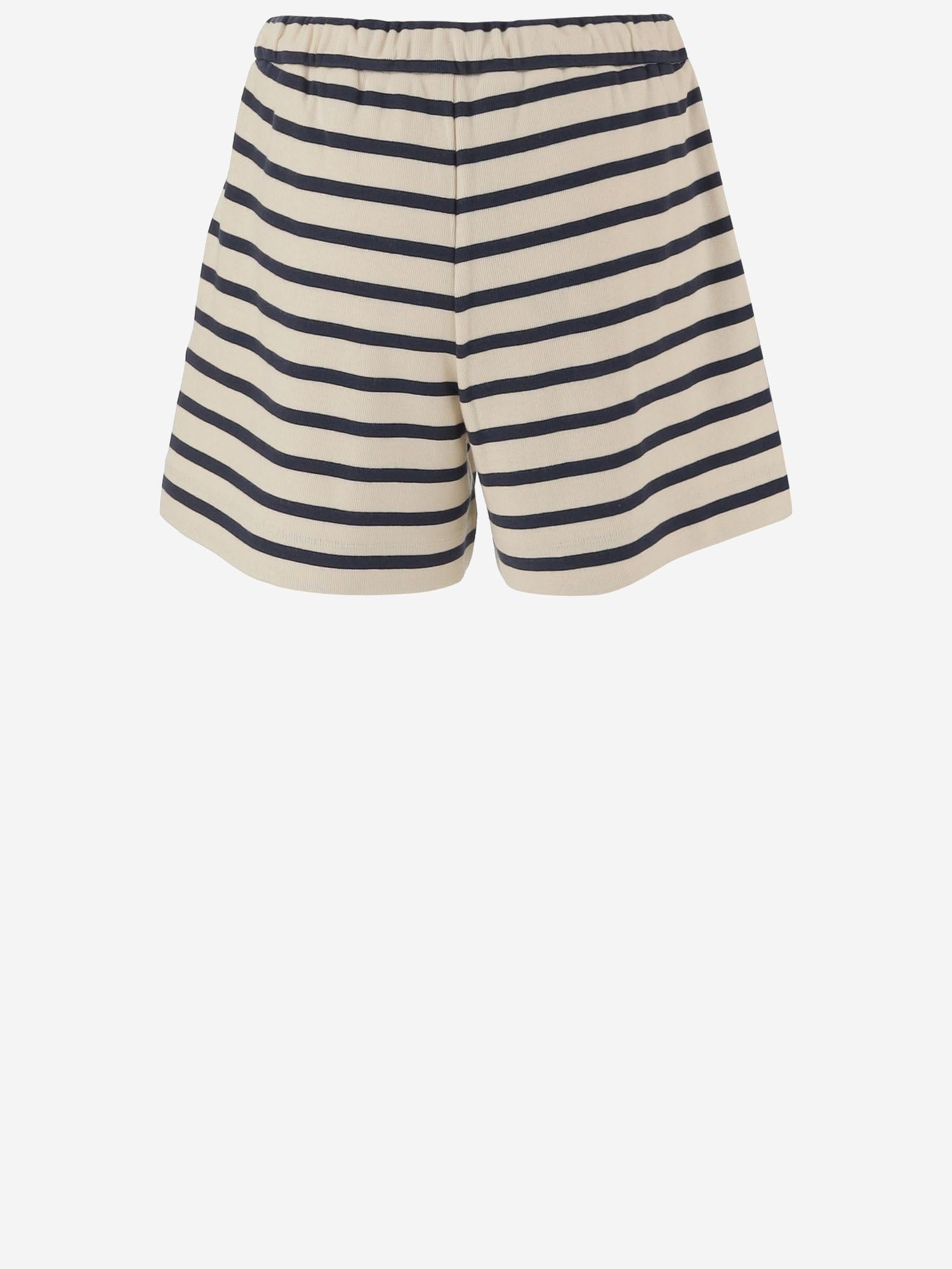 PANTALONI CORTI IN COTONE A RIGHE 8H00010 89BEBF07 MONCLER 