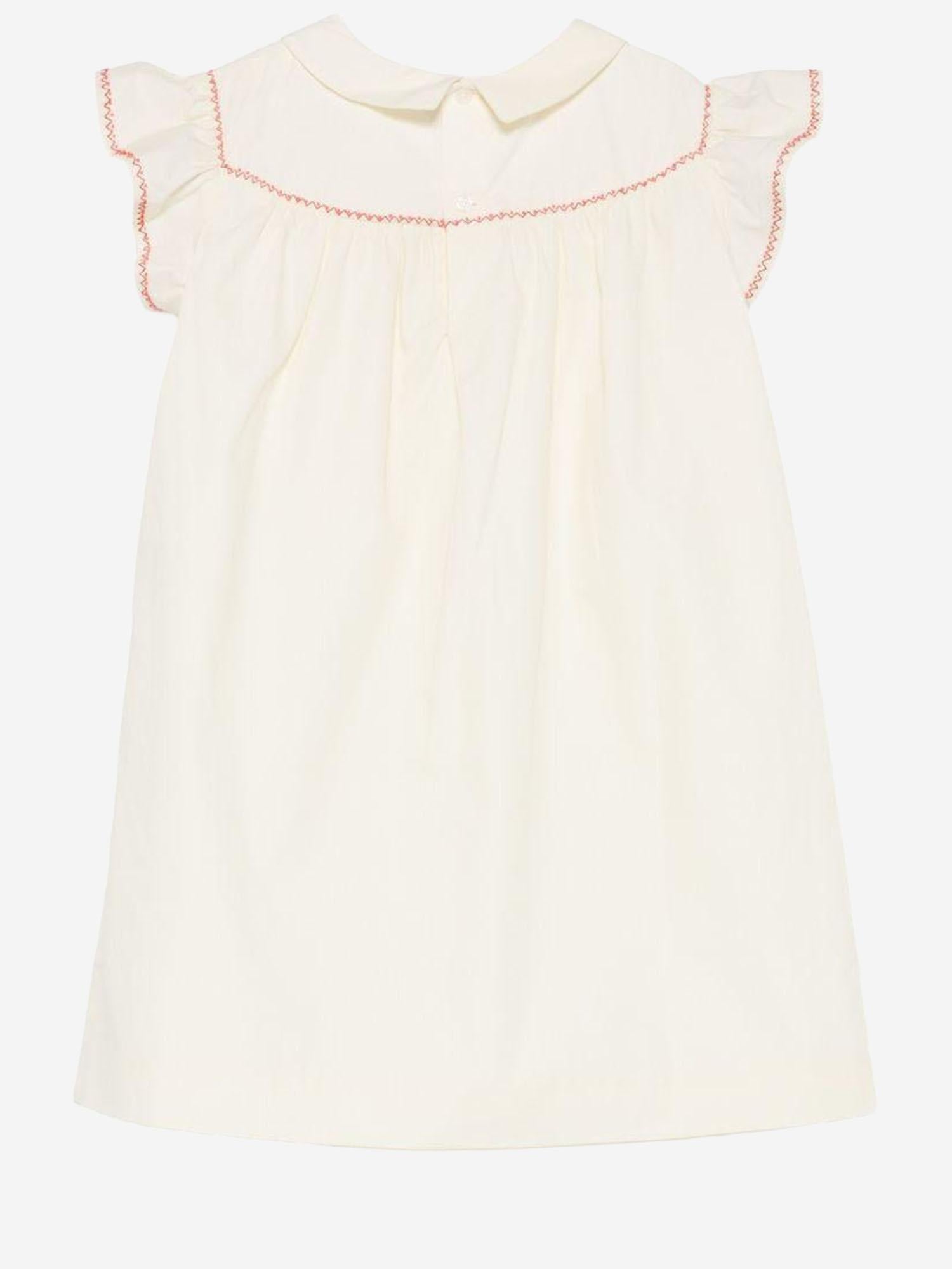 ABITO IN COTONE CON RICAMO LOGO S06GDRW00051 103 BONPOINT KIDS 