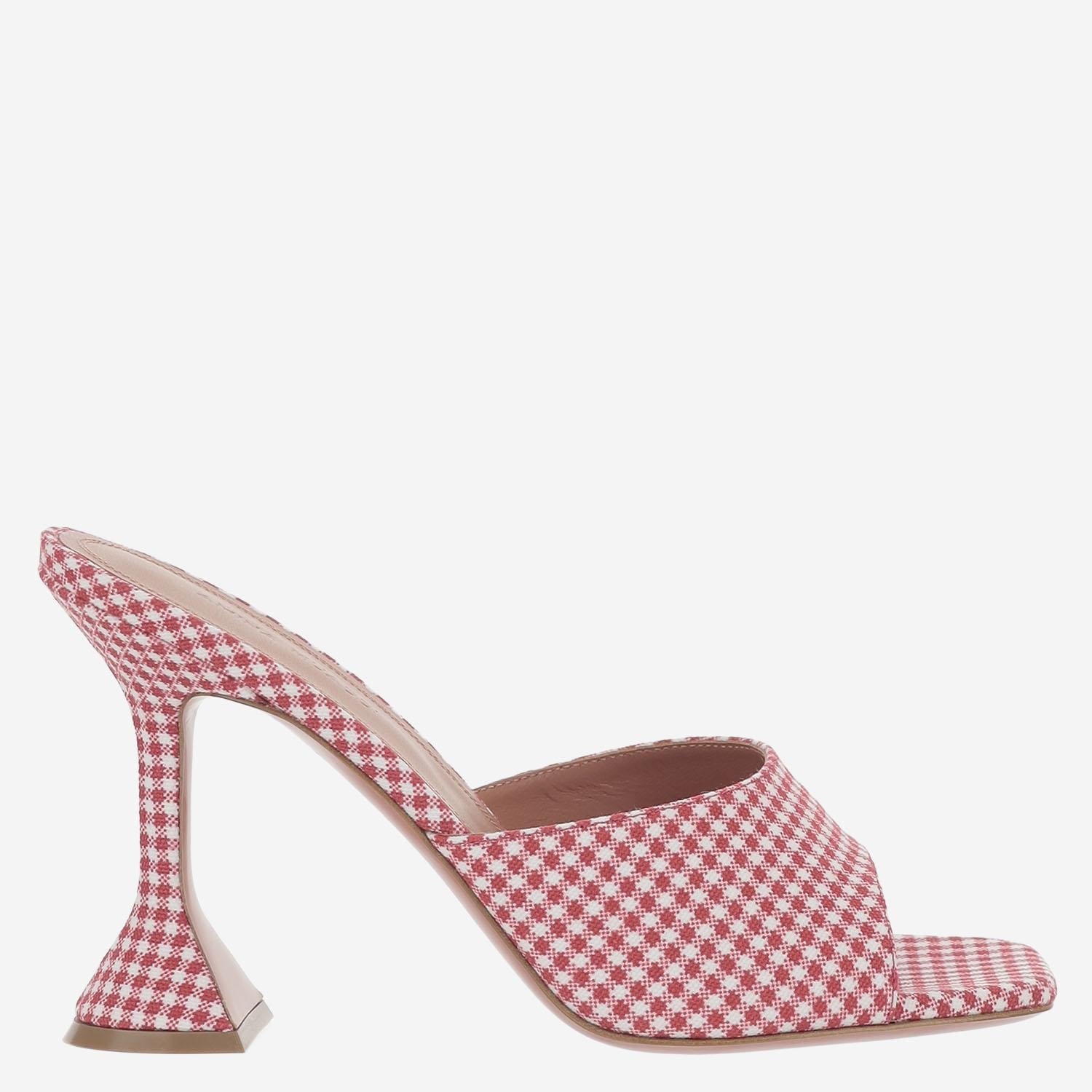 SANDALI LUPITA IN TESSUTO E PELLE LUPITASLIPPER 95REDWHITE AMINA MUADDI 