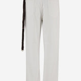 PANTALONI NAOMI IN COTONE CON CINTURA IN PELLICCIA WTR38S DWB01W008W008 DARKPARK 
