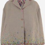 Giacca in lino con perline DLWPJNFL01E GREEN PERO 