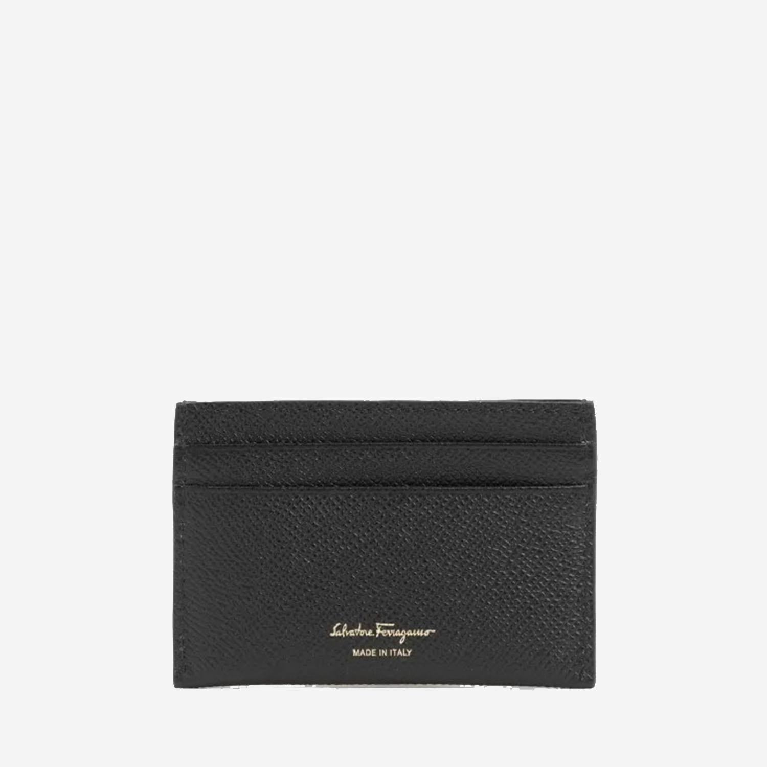 PORTACARTE GANCINI 220007 001NERO SALVATORE FERRAGAMO 