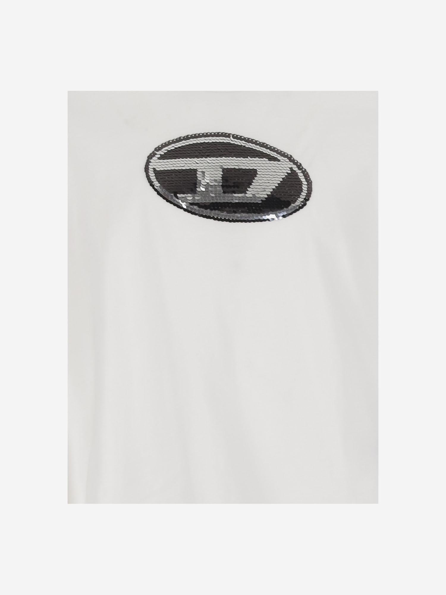 T-SHIRT IN COTONE CON LOGO IN PAILLETTES J02371 KYAUNK100 DIESEL KIDS 
