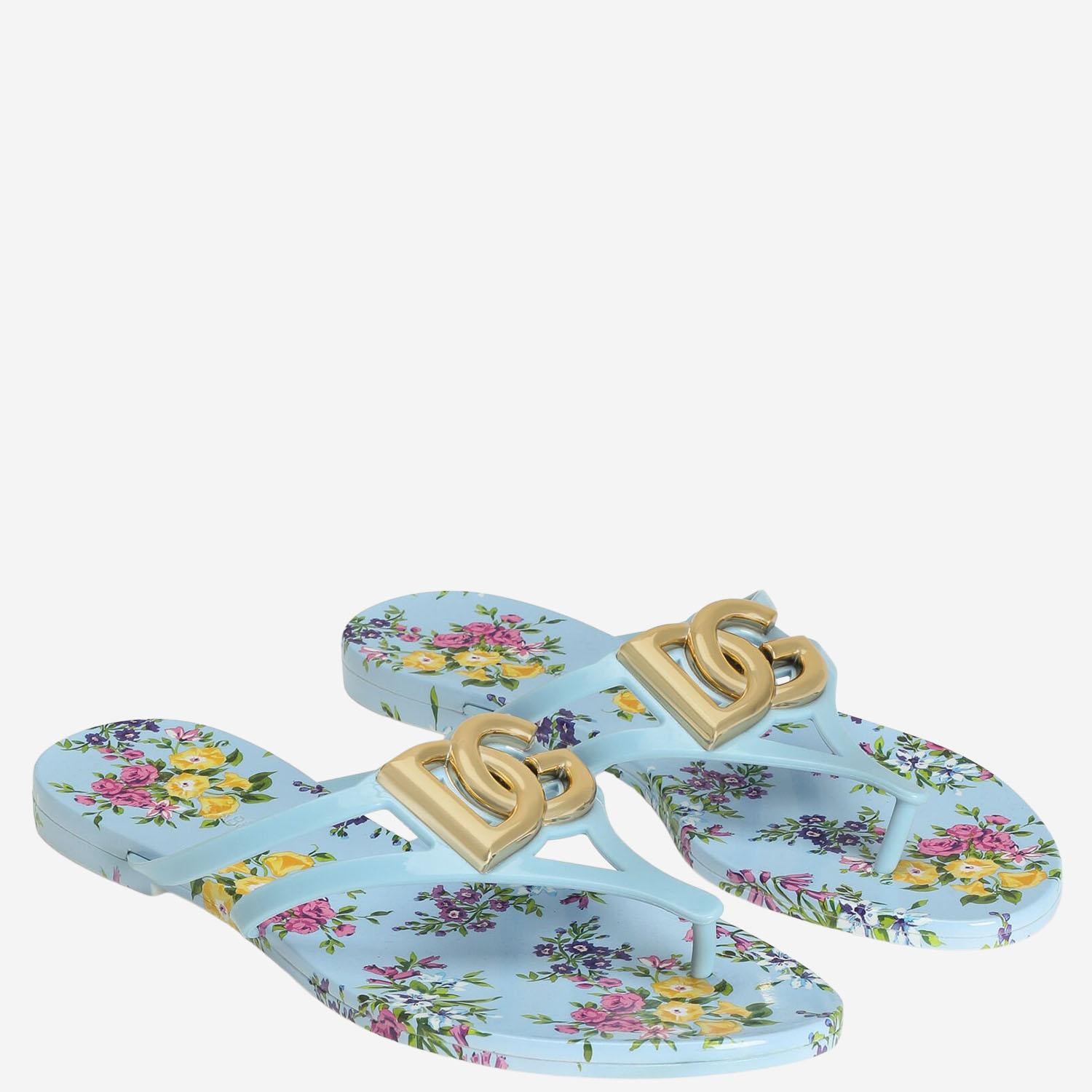 Sandali bassi da spiaggia con stampa floreale CW2418 AY850HC5XL DOLCE & GABBANA 