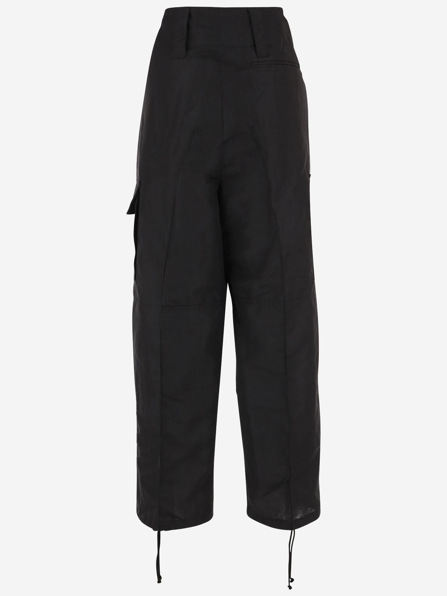PANTALONI OVER IN MISTO LINO P058 LWLCBLACK NICCOLO PASQUALETTI 