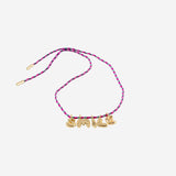 COLLANA IN TESSUTO E METALLO BUBBLELETTERSGOLDPLATED SMILE SORBET ISLAND 