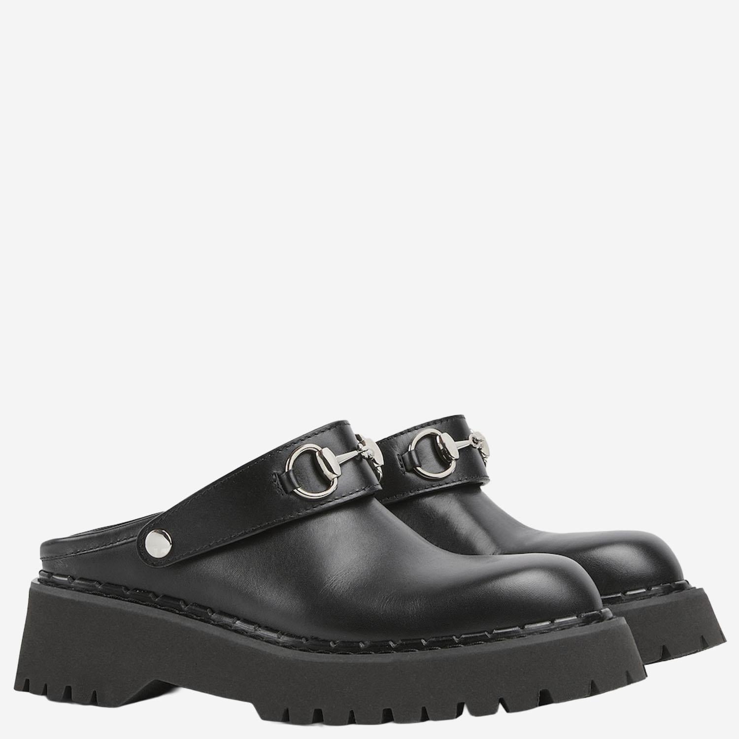 MULES CON MORSETTO IN PELLE 835829 AADCW1000 GUCCI 