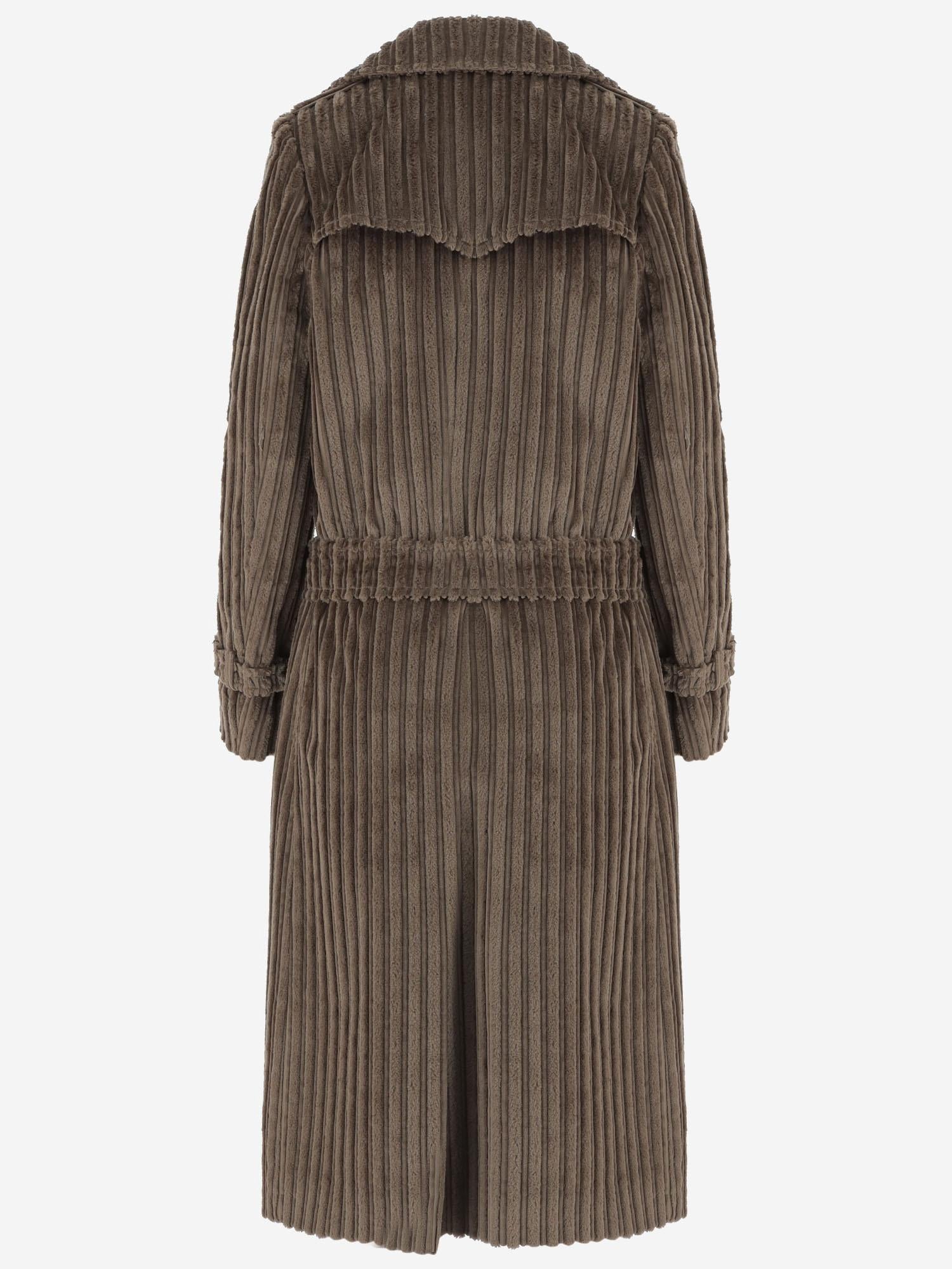 CAPPOTTO IN VELLUTO A COSTE CON CINTURA CAROLA 300002T1313 TAGLIATORE 