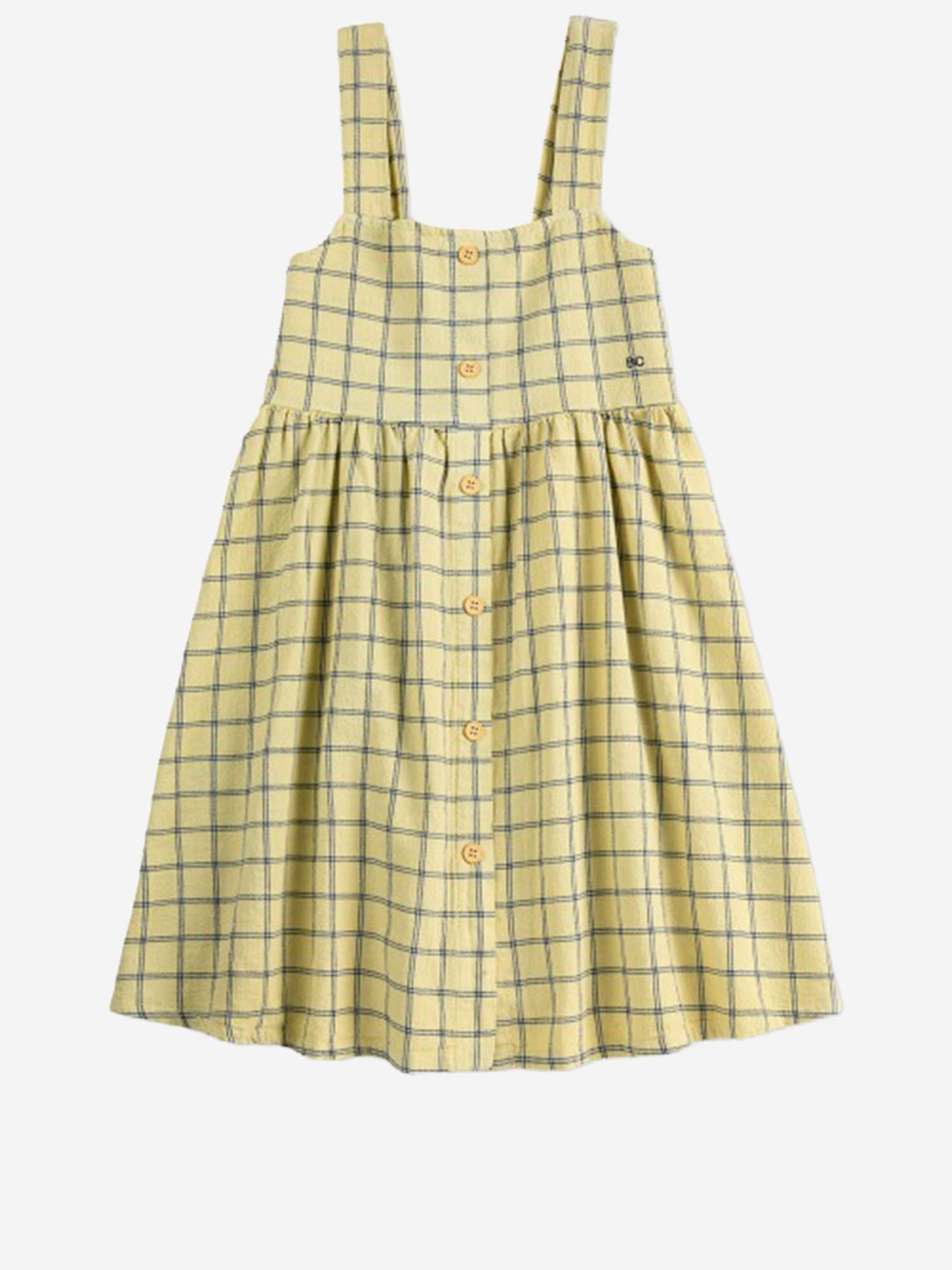 ABITO IN COTONE CON MOTIVO A QUADRI B126AC107 YELLOW BOBO CHOSES KIDS 