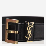 CINTURA IN PELLE LUCIDA 634437 BOO0W1000 SAINT LAURENT 