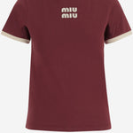 T-shirt in cotone con logo MJNA17 1841F0X61 MIU MIU 