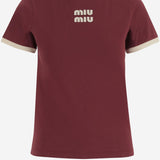 T-shirt in cotone con logo MJNA17 1841F0X61 MIU MIU 