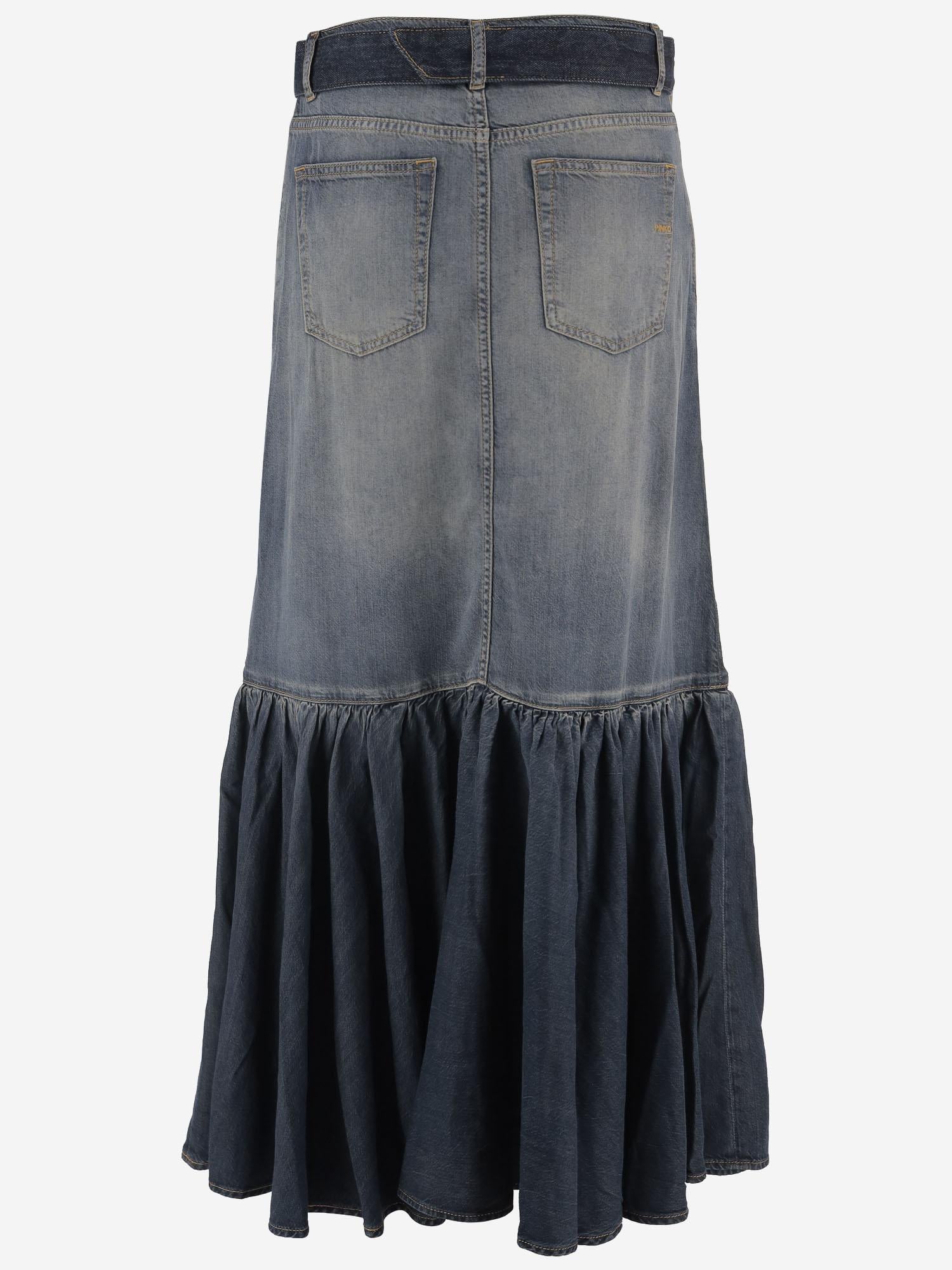 GONNA IN LYOCELL E COTONE CON CINTURA 106595 A37KPJC PINKO 