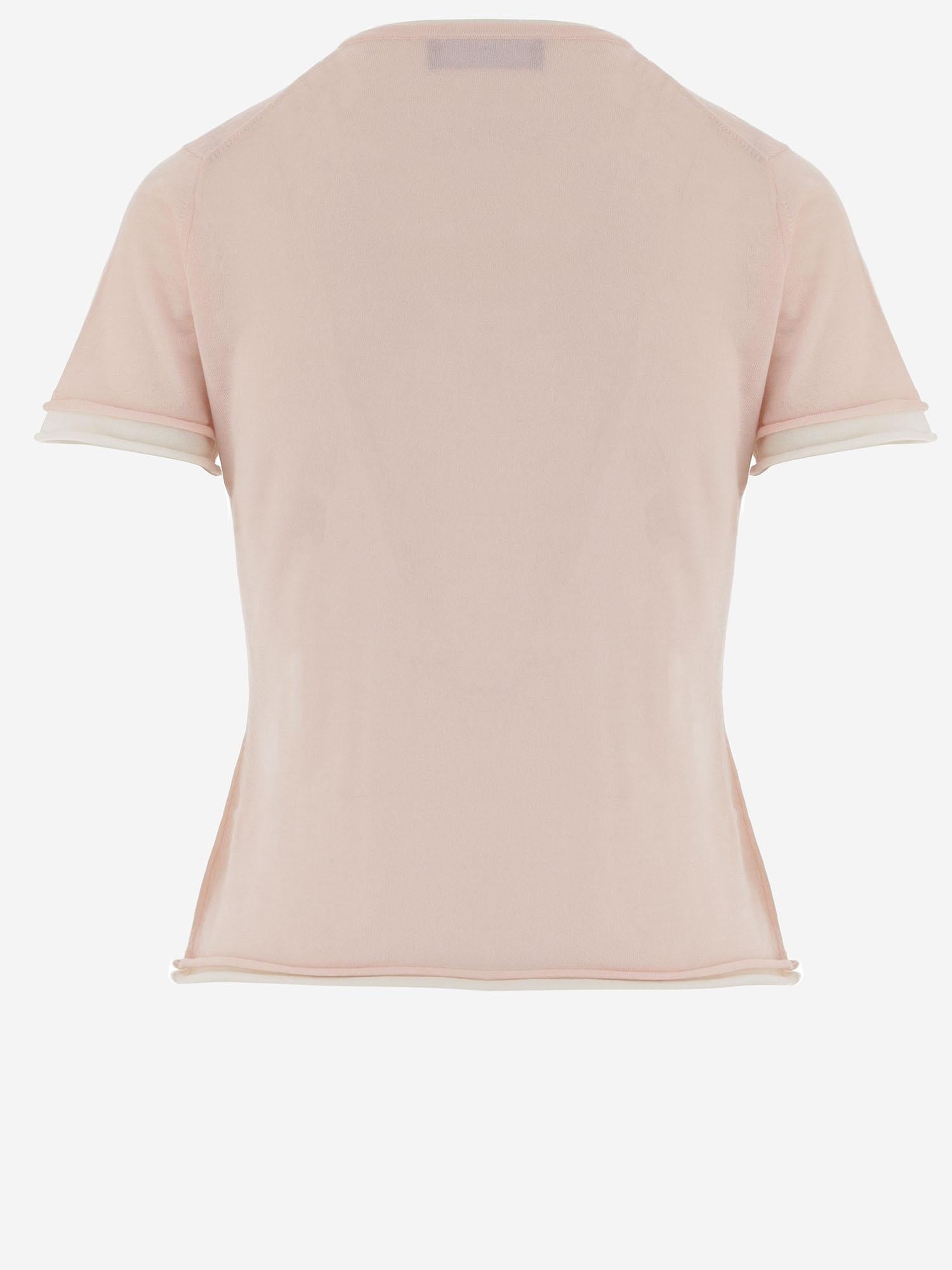 T-SHIRT IN CASHMERE CON BORDI A CONTRASTO KNJP2616 139 ARCH4 